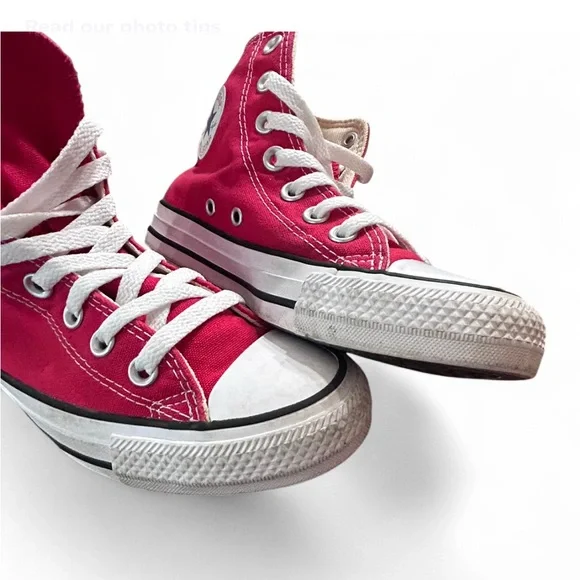 CONVERSE Unixes All Star' Bold Red High-Tops Men’s 3.5 Wo’s 5.5 Like New - Picture 5 of 8